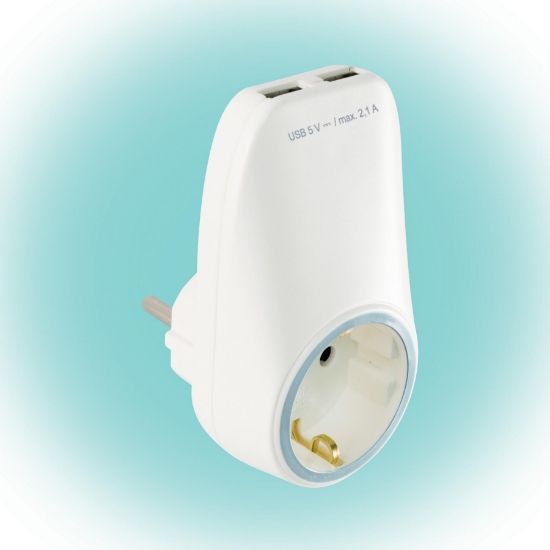 Imagine Priză de reţea cu socluri de încărcare USB