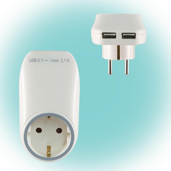Imagine Priză de reţea cu socluri de încărcare USB