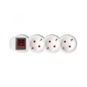 Imagine Prelungitor 3 prize, intrerupator, 10 m, 3x1,5mm2, alb