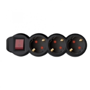 Imagine Prelungitor 3 prize cu intrerupator, 3m, 3x1,5mm2, negru