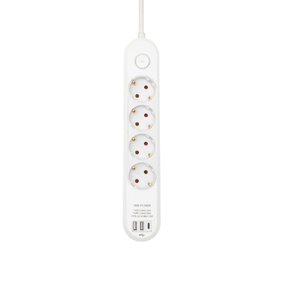 Imagine Distribuitor USB C cu 4 porturi și comutator, 1,5 m, PD 65 W