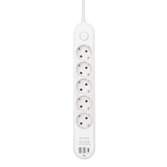 Imagine Distriuitor USB C cu 5 porturi și comutator, 3 m, PD 65 W