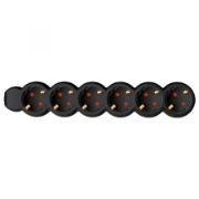 Imagine Prelungitor 6 prize, protectie, 1,5 m, negru