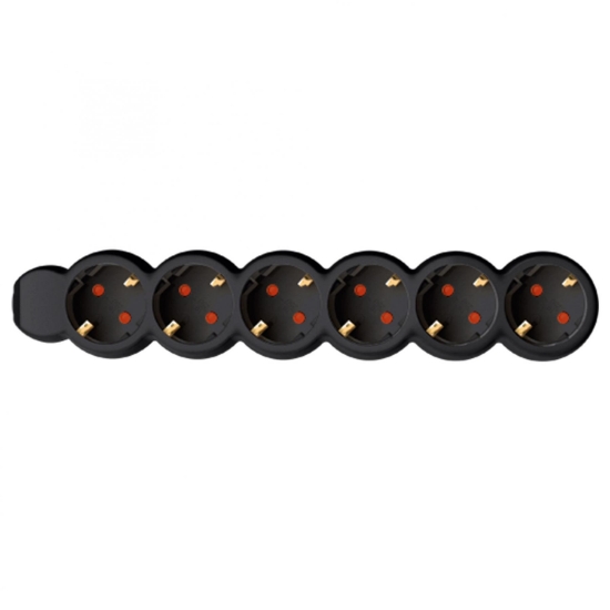 Imagine Prelungitor 6 prize, protectie, 1,5 m, negru
