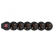 Imagine Prelungitor 6 prize, 3m, 3x1,5mm2, negru