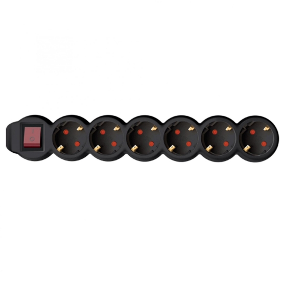 Imagine Prelungitor 6 prize, 3m, 3x1,5mm2, negru