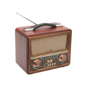 Imagine SAL RRT22 radio portabil retro cu player multimedia, difuzor Bluetooth, radio cu 3 benzi, redare MP3 de pe dispozitive USB/microSD, acumulator