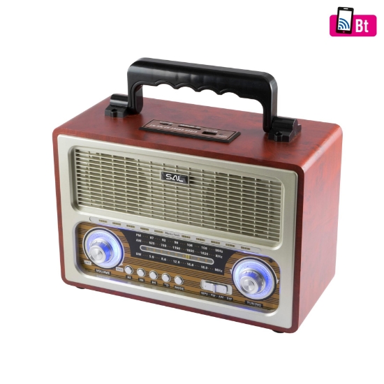 Imagine Radio portabil retro, AC-DC, MP3-BT, 3 benzi