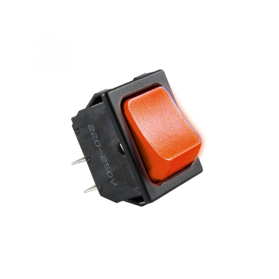Imagine Comutator basculant cu bec, 250V, 2 circuite, roşu