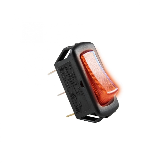Imagine Comutator basculant cu bec, 250V, 1 circuit, roşu