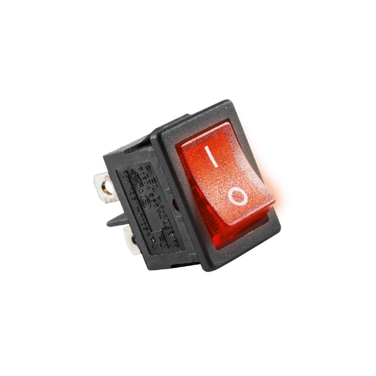 Imagine Comutator basculant cu bec, 250V, 2 circuite, roşu