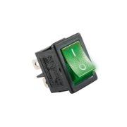 Imagine Comutator basculant cu bec, 250V, 2 circuite, verde