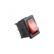 Imagine Comutator basculant cu bec, 250V, 1 circuit, roşu