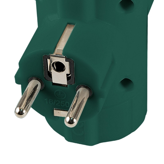 Imagine Distribuitor tip T, 3 socluri cu protectie, verde