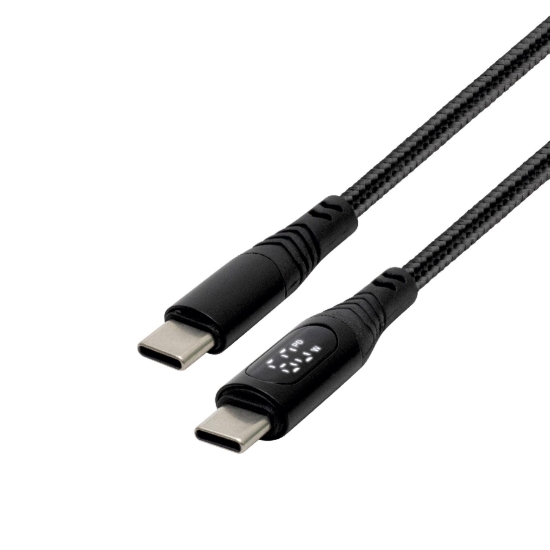 Imagine Cablu de încărcare USB C-C, 1,2 m, 100 W, contor de energie