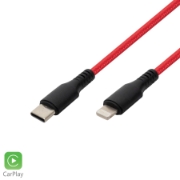 Imagine Cablu incarcare USB C - Apple Lightning, 2.1A, 1m, rosu