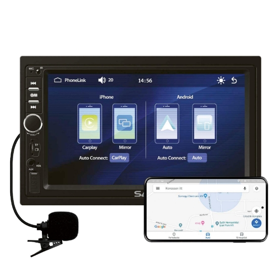 Imagine Radio auto; 2xDIN, SMART,  7" LCD, RDS, BT, CPAA