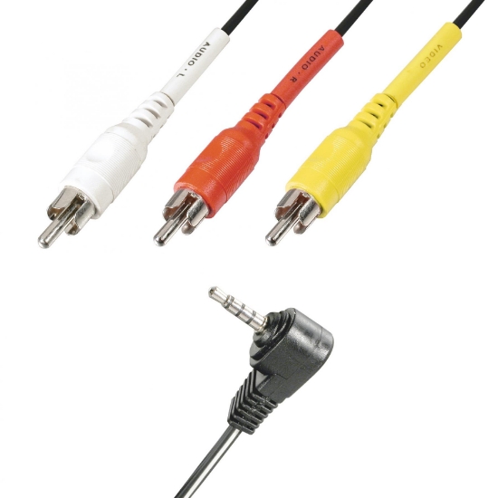 Imagine Cablu video, mufă 3,5 mm 4 poli - 3x mufă RCA stereo, 2 m