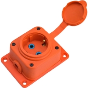 Imagine PRIZA APLICATA 1x16A CAUCIUC/CAPAC IP44 ORANGE
