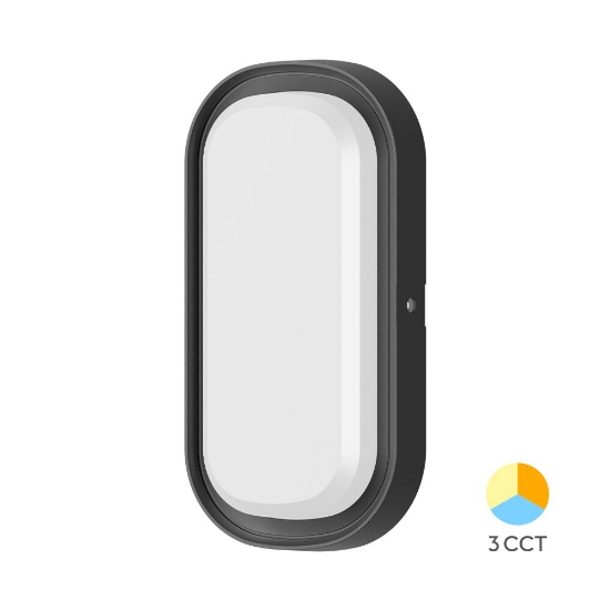 Imagine PLAFONIERA LED 12W 3in1 D:206MM IP65 NEGRU BULKHEAD ELP