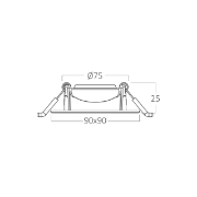 Imagine SPOT LED PATRAT 5W 380LM 38GR 4000K IP20 G1 ROTABI