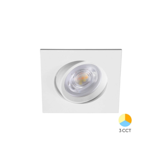 Imagine SPOT LED PATRAT 7W 3IN1 230 IP20 ALB ROTABILA