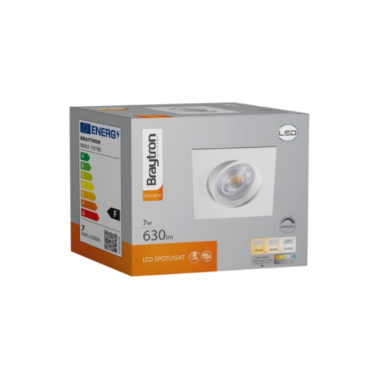 Imagine SPOT LED PATRAT 7W DIM 3IN1 230V IP20 ALB ROTABIL