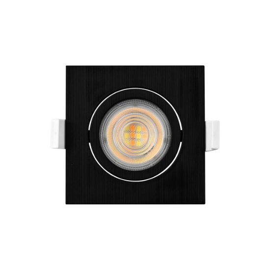 Imagine SPOT LED PATRAT 7W DIM 3IN1 230V IP20 NEGRU ROTA.