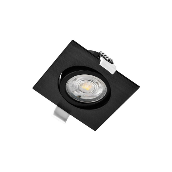 Imagine SPOT LED PATRAT 7W DIM 3IN1 230V IP20 NEGRU ROTA.