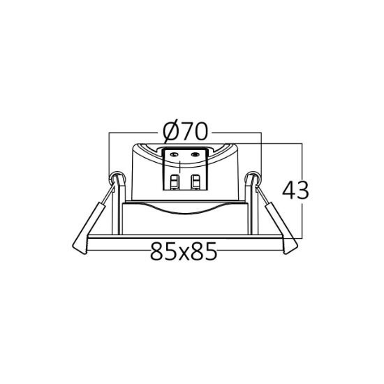Imagine SPOT LED PATRAT 7W DIM 3IN1 230V IP20 NEGRU ROTA.