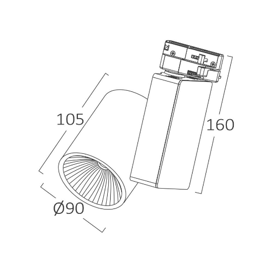 Imagine SPOT LED PE SINA NEGRU 4000K 30W 2660LM COB BR PLU
