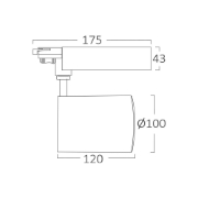 Imagine SPOT LED PE SINA NEGRU 4000K 40W 3540LM COB BR PLU