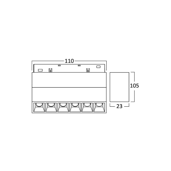 Imagine CORP LED PT SINA MAGNET 6W 510lm 24gr. 3000K NEGRU