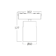 Imagine CORP LED PT SINA MAGNET 7W 630lm 24gr. 4000K NEGRU S-SRC035