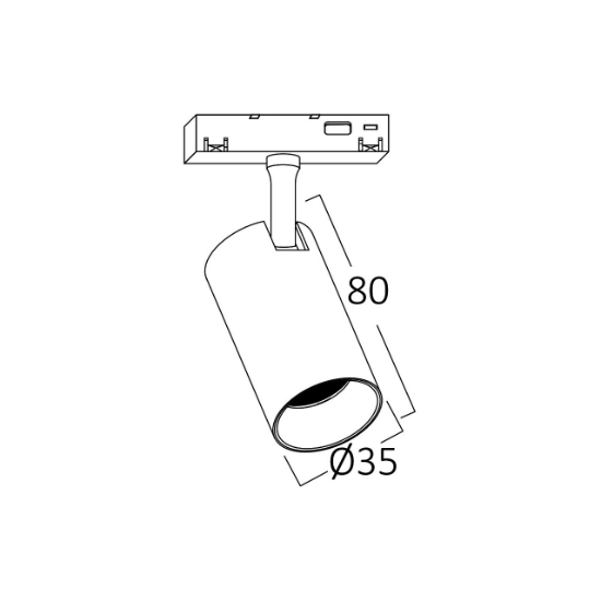 Imagine SPOT LED PE SINA MAGNET 6W 510lm 24gr. 3000K NEGRU