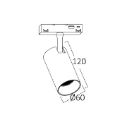 Imagine SPOT LED PE SINA MAGNET 18W 1530lm 24gr.3000K NEGRU