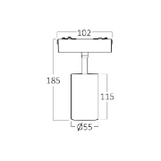 Imagine SPOT LED PE SINA MAGNET 18W 1580lm 36gr. 4000K NEGRU