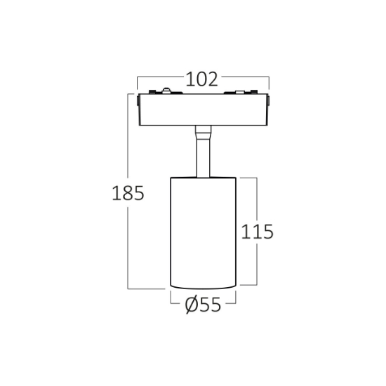 Imagine SPOT LED PE SINA MAGNET 18W 1580lm 36gr. 4000K NEGRU