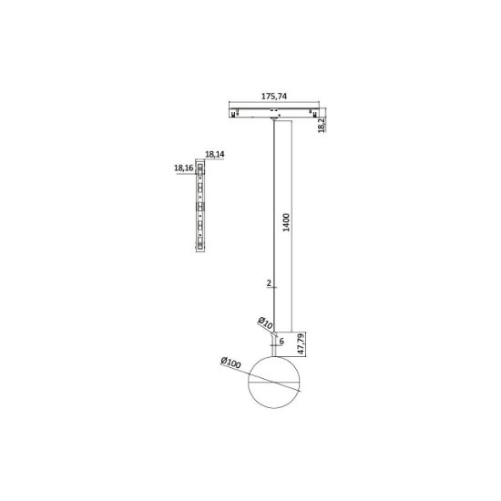 Imagine CORP SUSP.LED PE SINA MAG. 7W 610lm 24gr. 3000K NEGRU