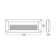 Imagine CORP LED PT, 3W 180lm 3000K VEKTA-B, DREPTUNGHI NEGRU IP65