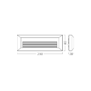 Imagine CORP LED PT, 3W 180lm 3in1 VEKTA-B, DREPTUNGHI ALB IP65