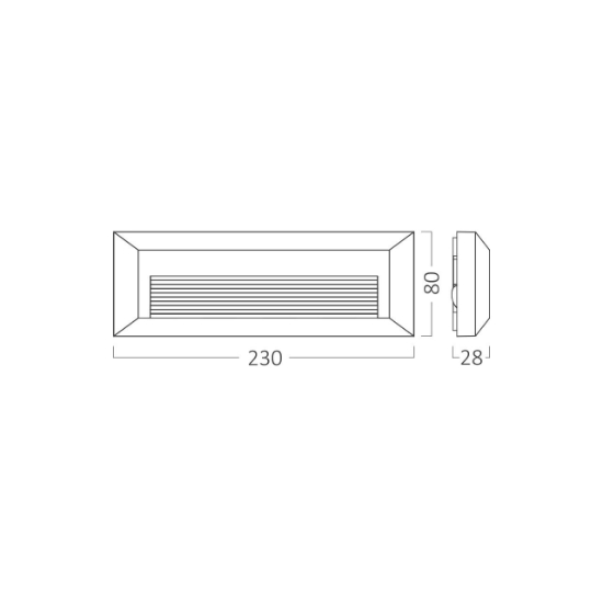 Imagine CORP LED PT, 3W 180lm 3in1 VEKTA-B, DREPTUNGHI ALB IP65