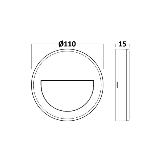 Imagine CORP LED PT, 3W 160lm, 3000K VEKTA-B ROTUND NEGRU IP65