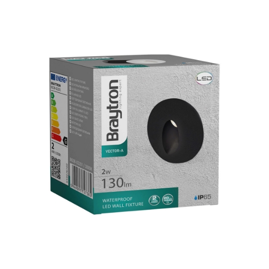 Imagine CORP LED ST, 2W 130lm 3000K VECTOR-A RND NEGRU IP65