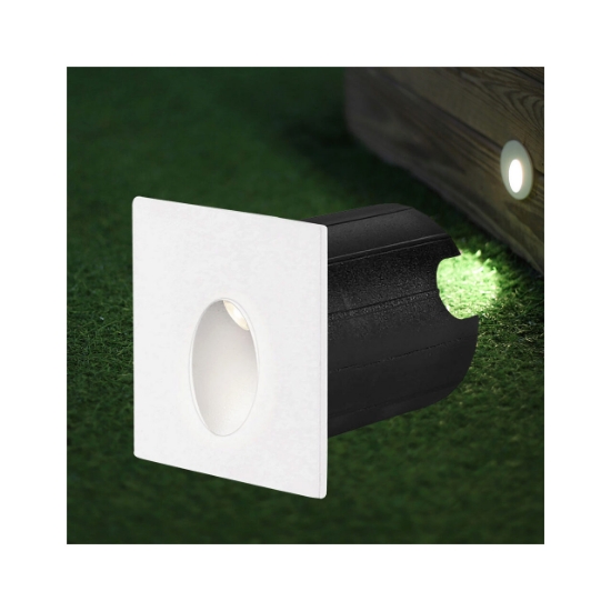 Imagine CORP LED ST, 2W 130lm 3000K VECTOR-A PATRAT ALB IP65