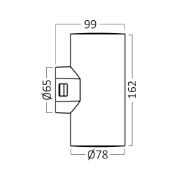 Imagine CORP LED PT, 2x9W, 1440lm, 3000K, VEKTA-D WL.2 NEGRU IP65