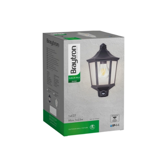 Imagine APLICA PT PERETE DUBLIN ALB CU SENZOR E27 IP44