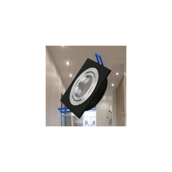 Imagine CARCASA NEGRU PATRAT PT GU5.3 SPOTTI-S