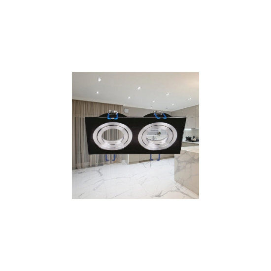 Imagine CARCASA NEGRU PATRAT 2xGU5.3 SPOTTI-S