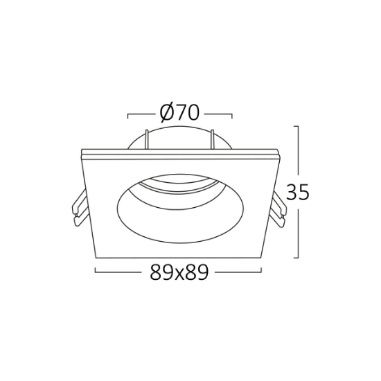 Imagine CARCASA ALB PATRAT PT GU5.3/GU10 TETRA-IP54